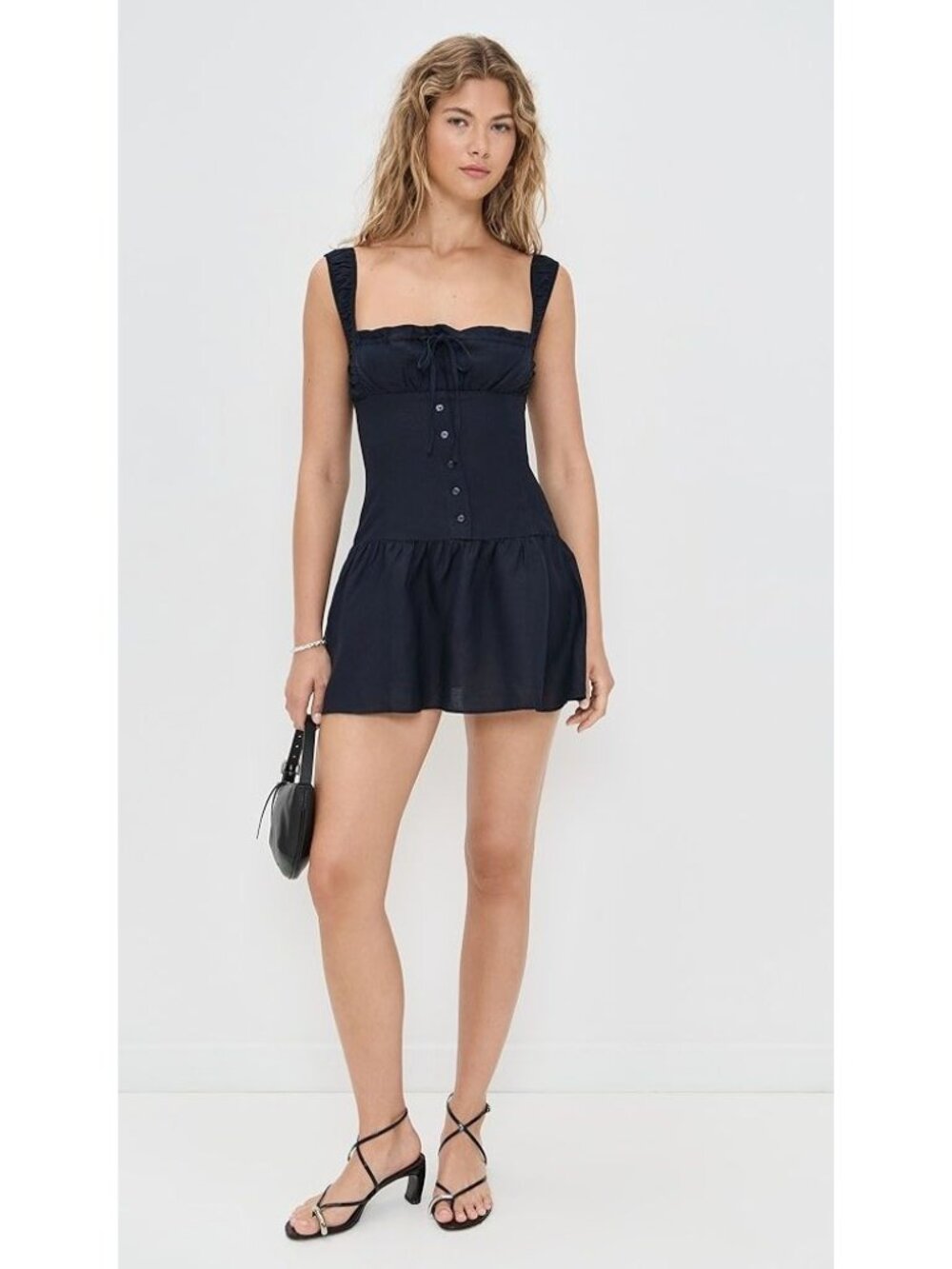 LIONESS Heart Shaped Mini Dress in Onyx Large New Womens Cotton - Picture 15 of 16